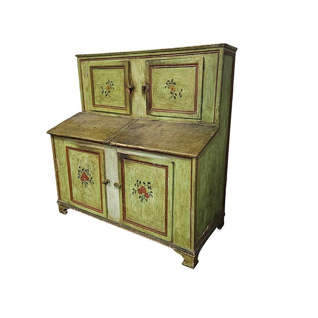 Lacquered Sideboard with Floral Motifs, 19th Century For Sale - Image 3 of 7