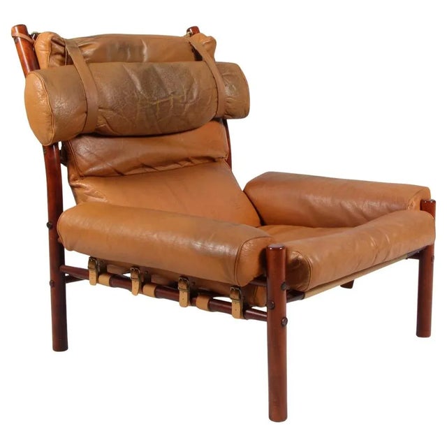 Inca Lounge Chair in Original Leather attributed to Arne Norell, 1970s For Sale - Image 9 of 9