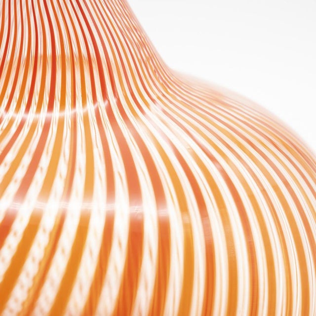 Orange Hand-Blown Filigrana Glass Vase by Mario Colelli and Hertha Bengtson for Rosenthal, 1980s For Sale - Image 8 of 9