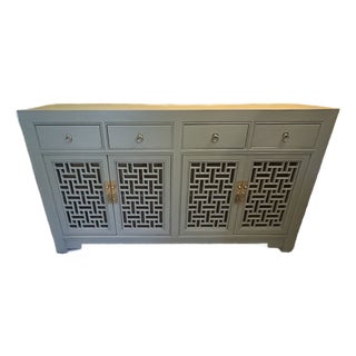 Asian Style Contemporary Gray Lacquer Sideboard For Sale