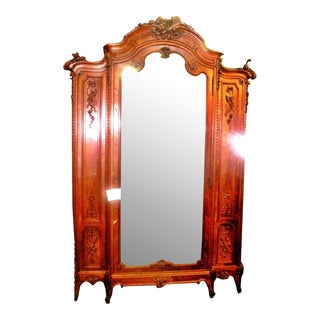 Parisian Walnut Rococo Regence Armoire, 1890s For Sale