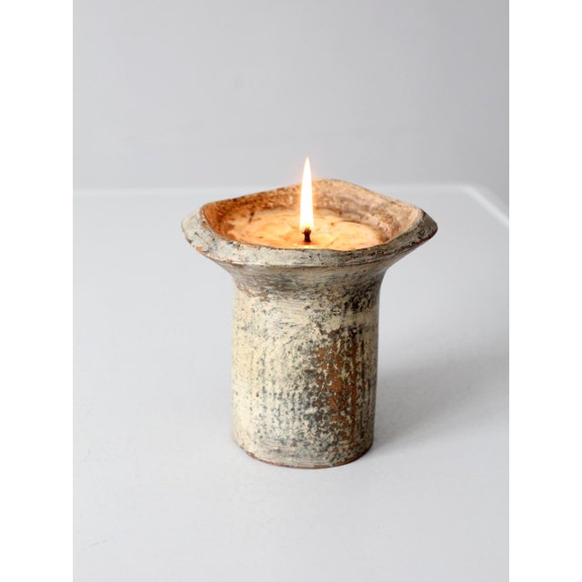 Ceramic Vintage Handmade Studio Pottery Candle For Sale - Image 7 of 17