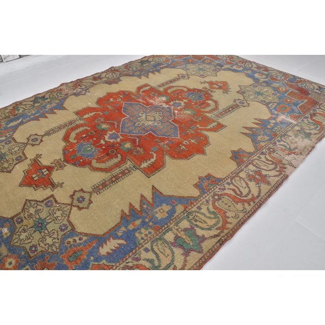 Tan Vintage Anatolian Floral Rug For Sale - Image 8 of 10