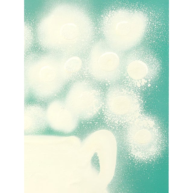 Contemporary White Scabiosa No. 4 Original Contemporary Floral Painting by Susan Havens For Sale - Image 3 of 5