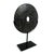 Beautiful modern minimalist style vintage black stone disk on iron stand. Textured stone with a polished finish. Each is...