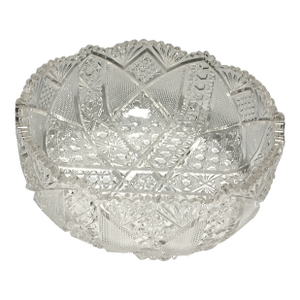 1930s Brilliant Cut Crystal Bowl, Made in Usa