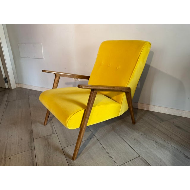 Late Armchairs in Beech Wood Structure with Cotton Velvet Upholstery, 1950s, Set of 2 For Sale - Image 9 of 9