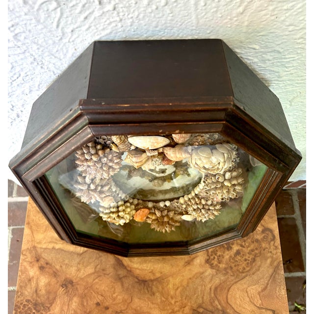 Traditional Antique Masonic Lodge Shellwork Shadow Box For Sale - Image 3 of 12