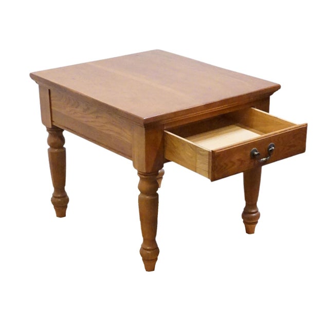 Keller Furniture Solid Oak Country French 24" Accent End Table For Sale In Kansas City - Image 6 of 13
