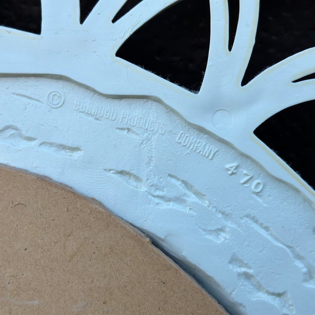 Off-white Vintage Burwood Faux Bamboo Rattan Oval Decorative Wall Mirror For Sale - Image 8 of 8