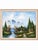 Signed Mountain, Cabin and Waterfall Landscape Painting on Canvas in Ribbed Frame For Sale - Image 4 of 10