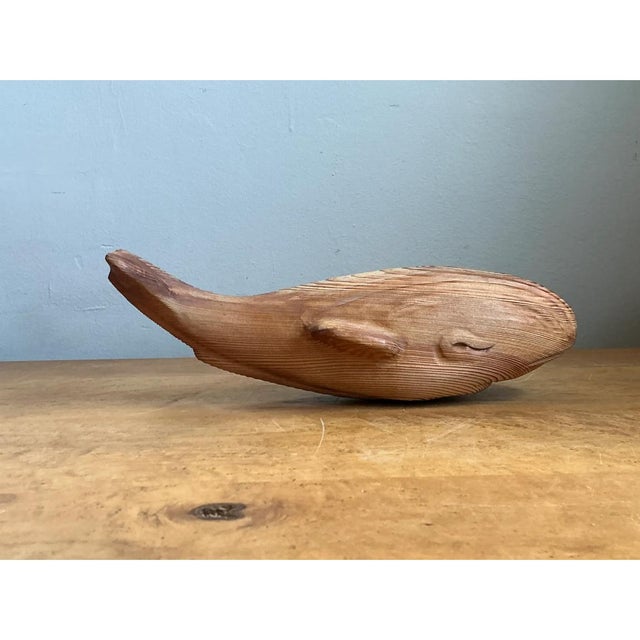 Vintage Carved Wood Whale Sculpture For Sale - Image 10 of 15