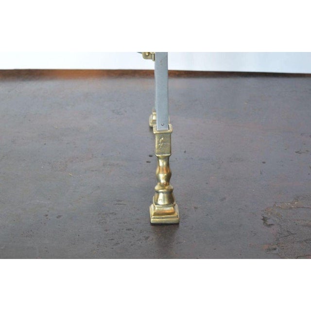 Neoclassical Revival Italian Bronze & Steel Console Table W Horse Details. 1950s For Sale - Image 4 of 4