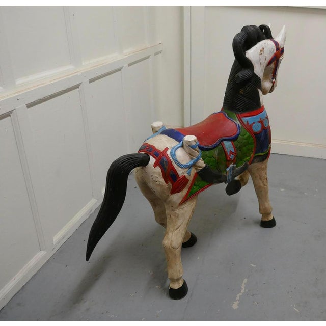 Late 19th Century 19th Century Carved and Painted Wooden Horse, 1880s For Sale - Image 5 of 9