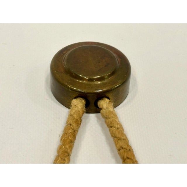 German Brass Wind Up Wall Clock with Rope Hanger by UPG Halle, 1960s For Sale - Image 6 of 9