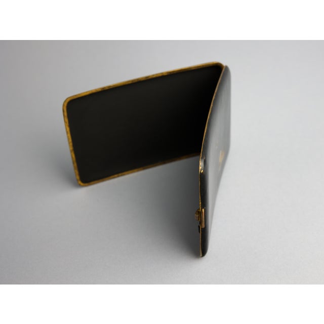 Early 20th Century Early 20th Century Japanese Komai Style Damascene Cigarette Case, Mt. Fuji Landscape, Gold Inlay on Steel For Sale - Image 5 of 7