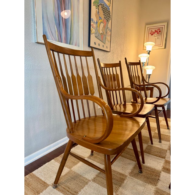 A MCM Set of 6 Dining Chairs Attributed to Kipp Stewart for Drexel “Declaration”, Circa 1960s For Sale - Image 11 of 12