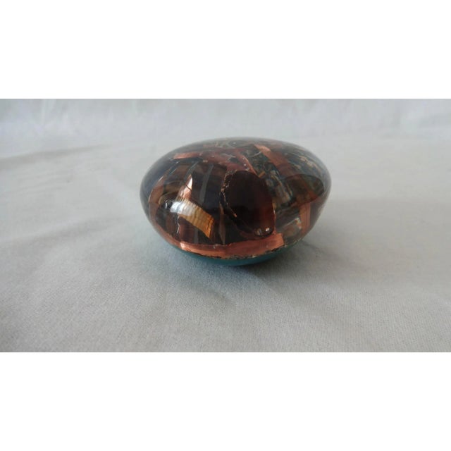 Vintage Lucite/Resin Paperweight With Metal Shavings For Sale - Image 4 of 8