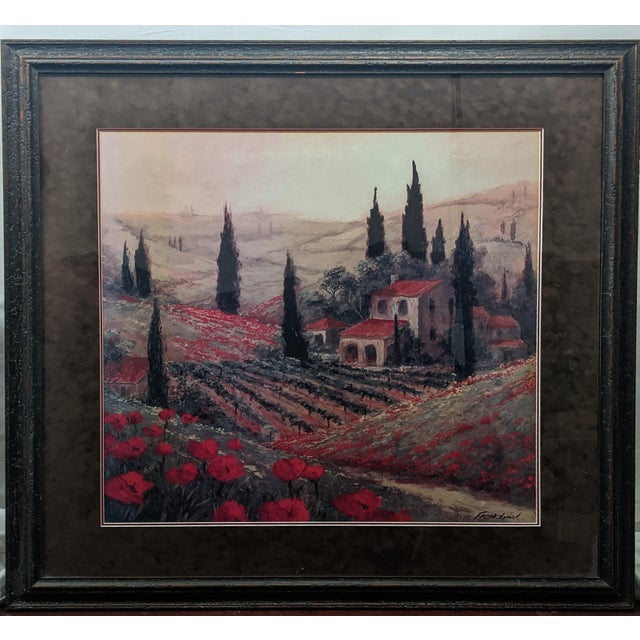 Late 20th Century Signed Fronckowiak "Poppies of Toscano I & II" Framed Fine Art Print Pair For Sale - Image 16 of 18