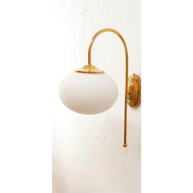Ottone Wall Lamp with Oval White Glass For Sale - Image 9 of 15
