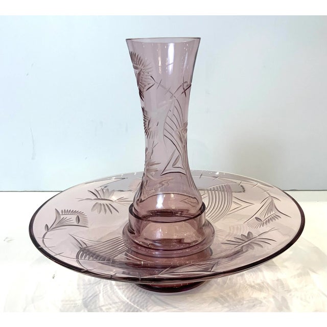 1950s French Cut Glass Amethyst Center Piece. For Sale - Image 11 of 11