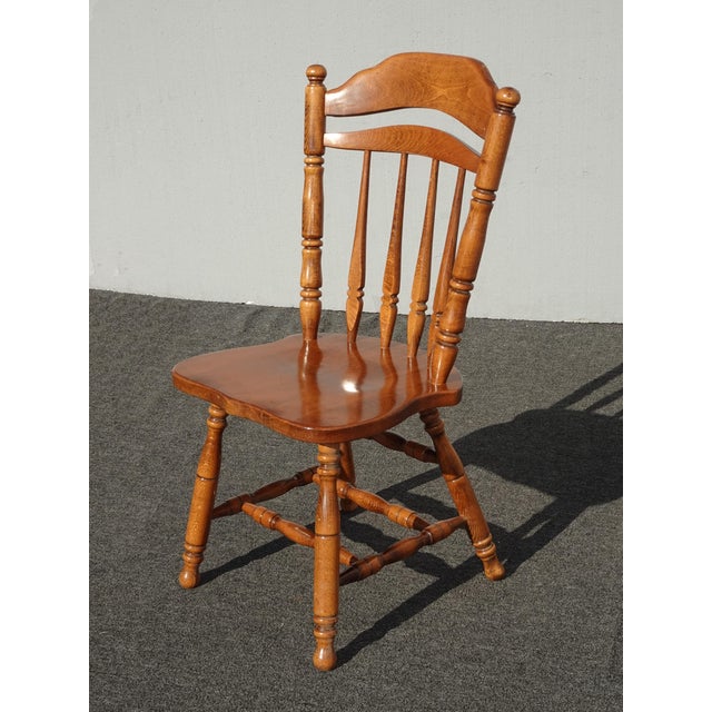 Set of Four Vintage French Country Maple Dining Room Chairs Made in