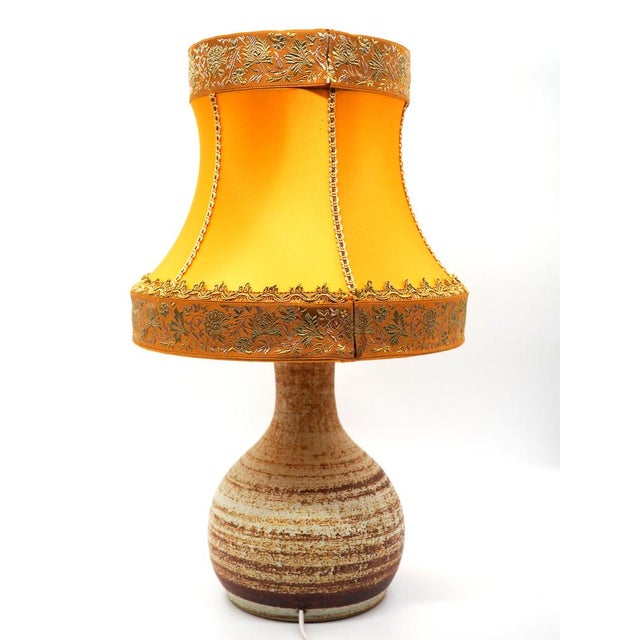 Mid-Century Modern Vintage Stoneware Table Lamp by Jette Helleröe for Axella Studio Pottery, Denmark, 1970s For Sale - Image 3 of 17
