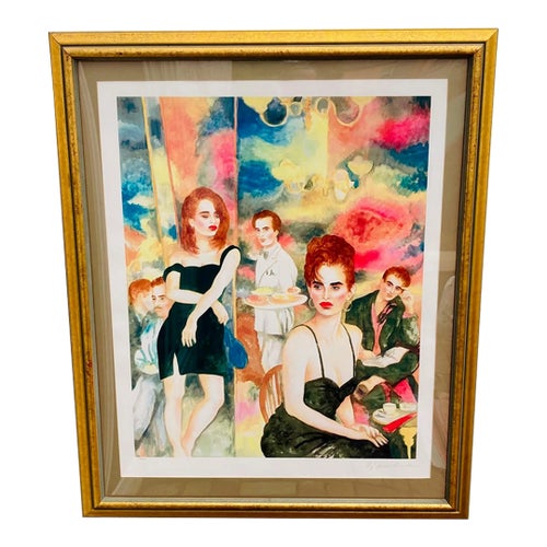 Signed 1980s Joanna Zjawinska Serigraph Love Life and Money Part