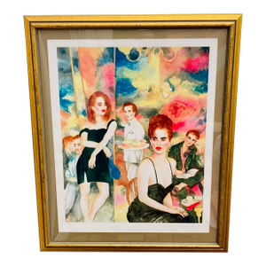 Signed 1980s Joanna Zjawinska Serigraph "Love Life and Money Part 1"