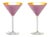 Nicolette Mayer Oro 24k Crystal Martini Glass, Pink, Set of 2 Glasses in Gift Tube For Sale