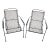 Mid-Century Modern Black Wrought Iron Mesh Patio Lounge Chairs - A Pair For Sale