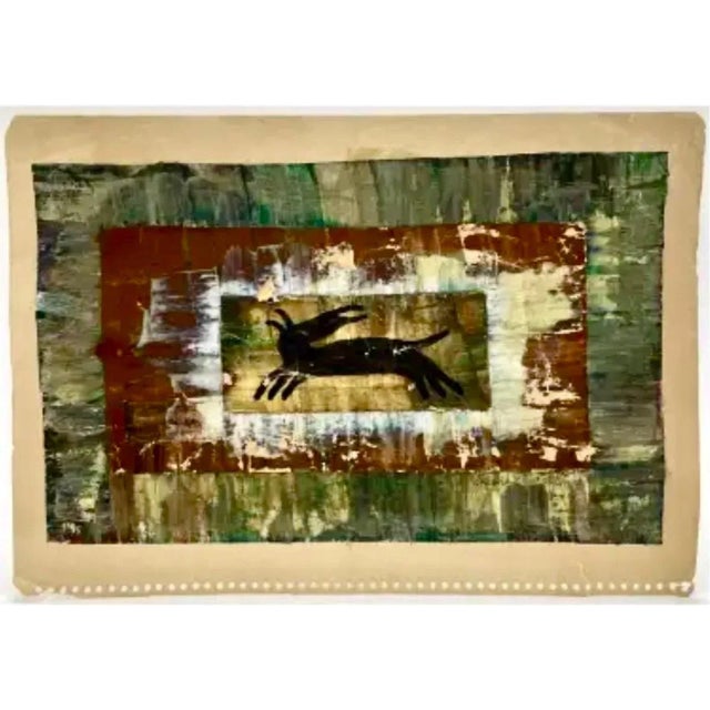 Michail Grobman, Post Soviet Avant Garde Russian Israeli Gouache Collage Painting Grobman, 1964 For Sale - Image 10 of 10