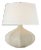 AERIN by Visual Comfort Signature Rana Medium Wide Table Lamp in Stone White with Linen Shade For Sale