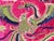 Magenta Asian Square Magenta Phoenix Bats Blossom Flower Fabric Display Art For Sale - Image 8 of 8