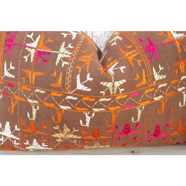 Tisha Antique Indian Folk Lumbar Pillow For Sale - Image 4 of 9