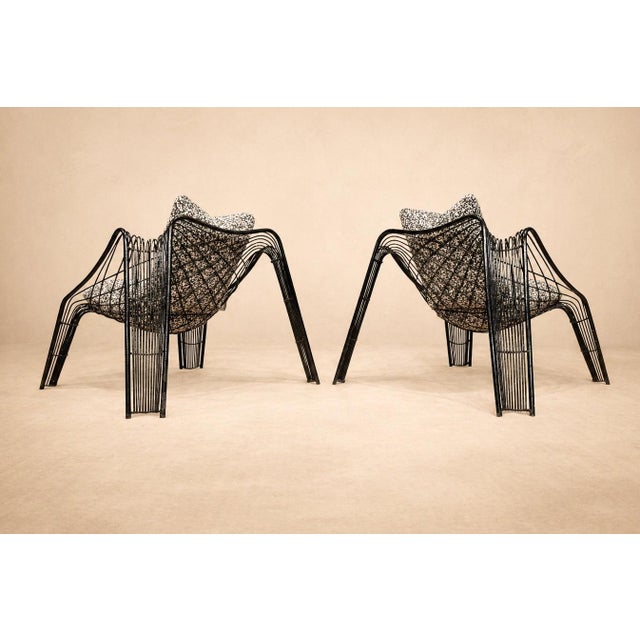 Pair of Organic-shaped Iron Armchairs with Bouclé Upholstery, Brazil, 1950s – Lot 677B For Sale - Image 17 of 18