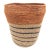 Handwoven Indian Seagrass Basket in Terracotta, Natural & Indigo Accents For Sale