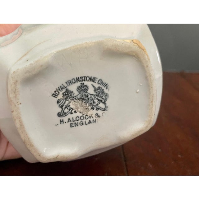 Antique Ironstone Creamer H Alcock & Co England Small Pitcher For Sale In Miami - Image 6 of 7