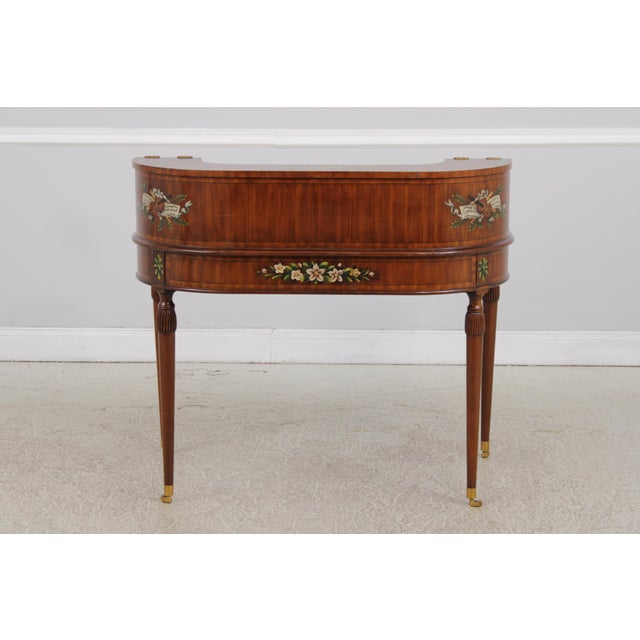 1990s Maitland Smith Adams Style Paint Decorated Mahogany Carlton House Desk For Sale - Image 5 of 18