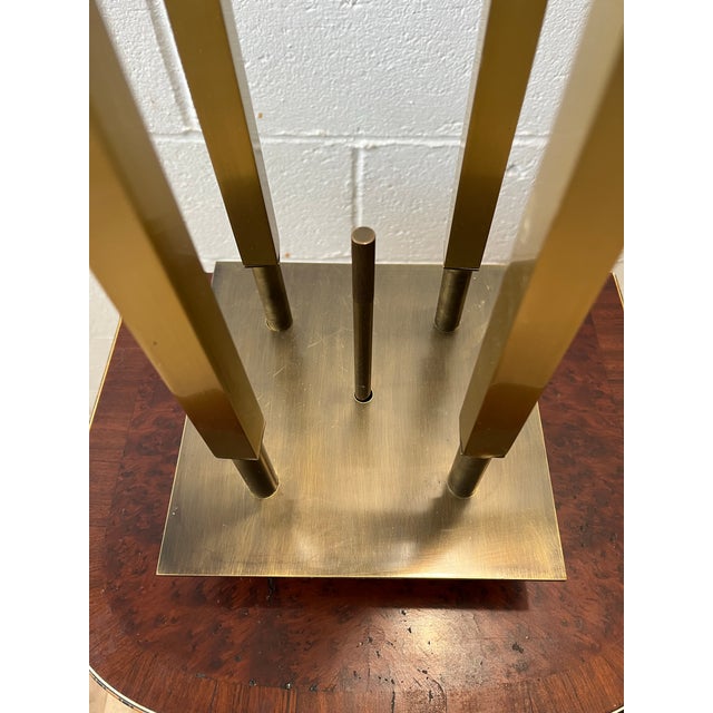 Stiffel Tommi Parzinger for Stiffel Campaign Style Brass or Bronze Lamp For Sale - Image 4 of 9