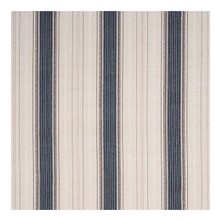 Schumacher Idris Stripe Fabric In Indigo For Sale