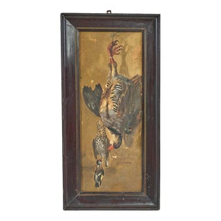 V. Giordani, Still Life with Birds, 20th Century, Oil on Panel For Sale