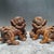 Late 20th Century Pair of Boxwood Carved “Ruyi Lion” Statues – Auspicious Chinese Wood Sculpture Set For Sale - Image 6 of 9