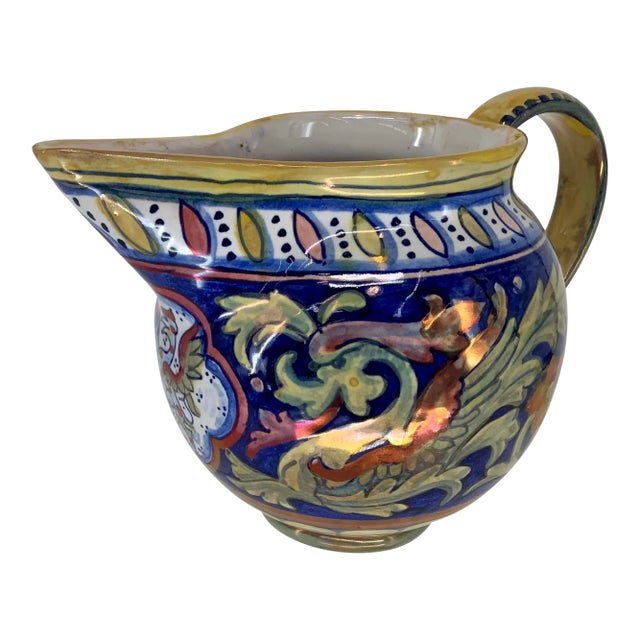 Vintage Italian Majolica Pitcher For Sale