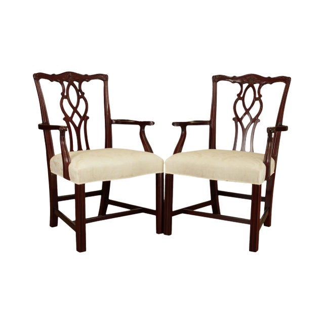 Kindel Chippendale Style Mahogany Armchairs - a Pair For Sale