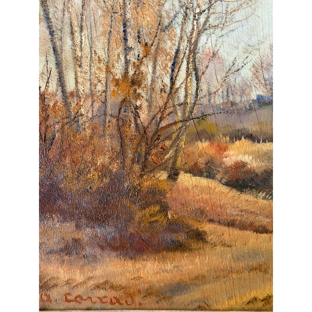 Alfonso Corradi, Rural Area with a Farmhouse in the Background., 1800s, Oil Painting on Panel For Sale - Image 3 of 5