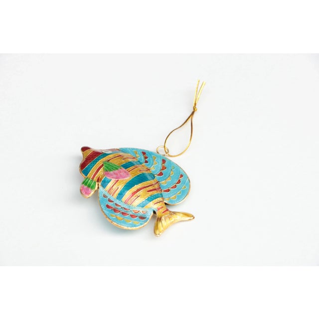 Traditional Cloisonné Reef Fish Christmas Ornaments - a Pair For Sale - Image 3 of 4