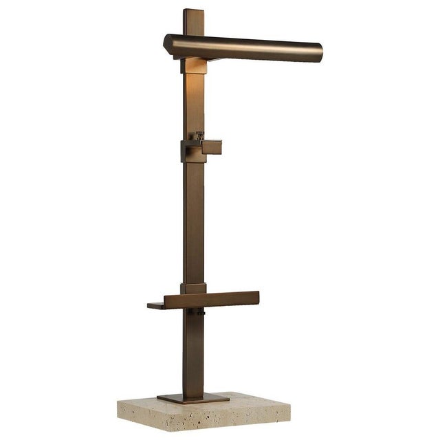 Lighted Easel - Travertine/Bronze For Sale - Image 4 of 6