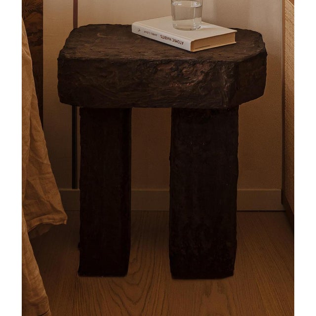 Ruins Side Table in Resin by Szymon Keller. Dimensions: W 40 x D 40 x H 50 cm. Materials: Resin, fibers, and natural...