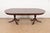 English Henkel Harris Georgian Banded Mahogany Double Pedestal Extension Dining Table, Newly Refinished For Sale - Image 3 of 15